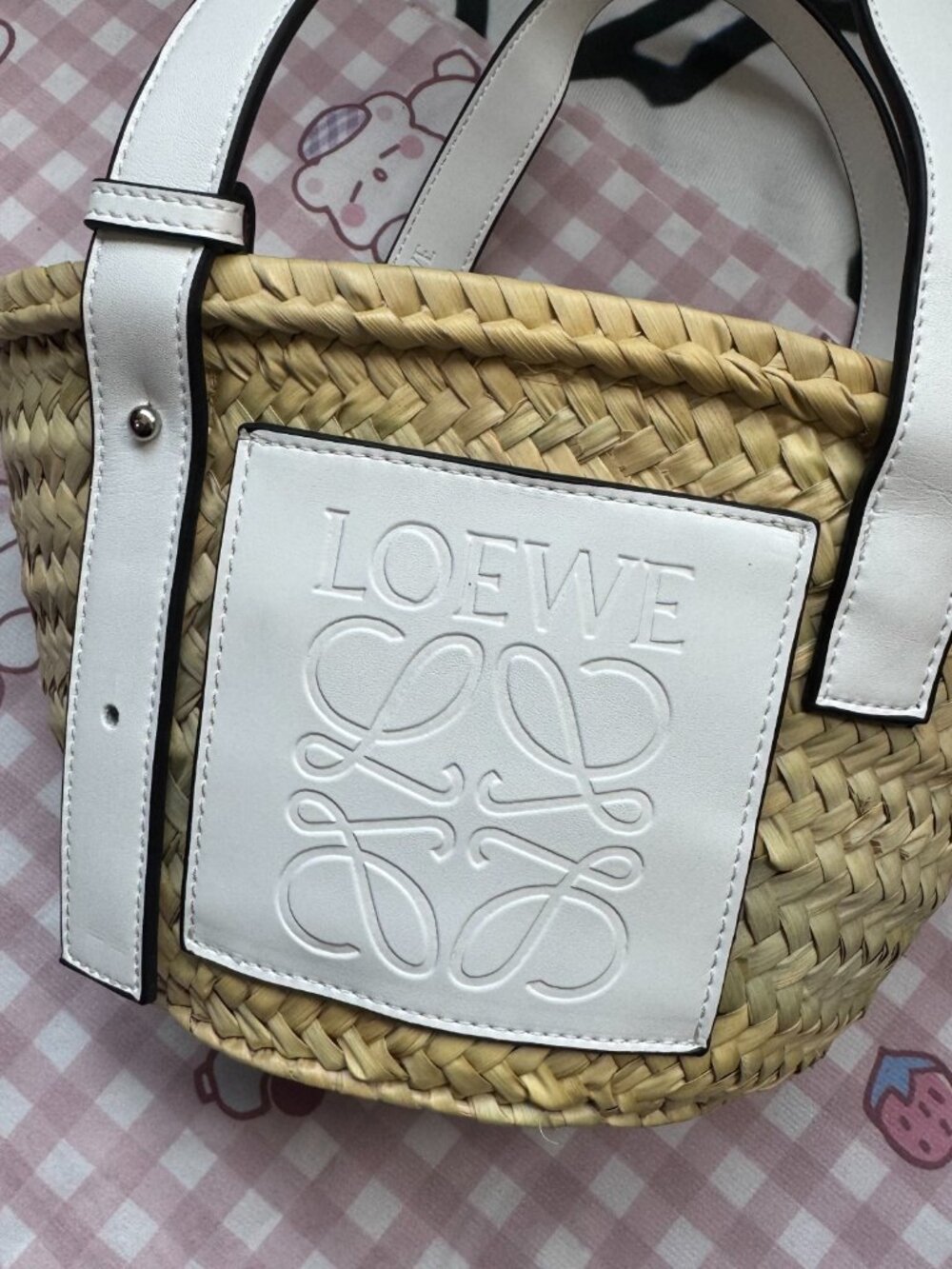 Loewe Raffia Woven Basket Tote Bag - Picture 8 of 10